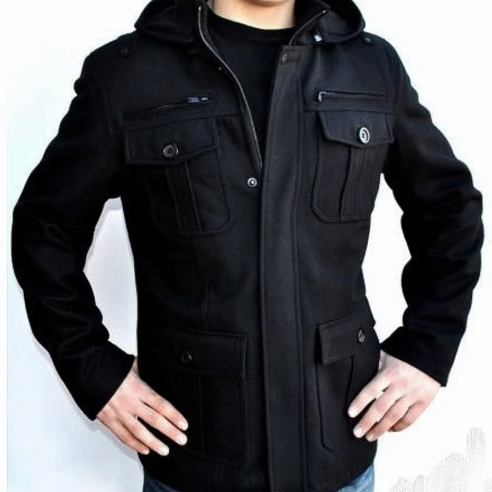 Guess Wool Blend S size Men’s Peacoat Military Jacket Coat
